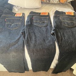 3 LEVIS 501s size 44x32