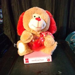 Message Fan Plush Valentine Day Stuffed Animated Animal ; Sings ; I Want You Back , By, Jackson 5.