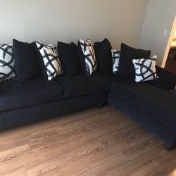 Black Monroe RAF or LAF Sectional /couch /Living room set