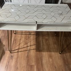 Mainstays Hairpin writing desk white gold