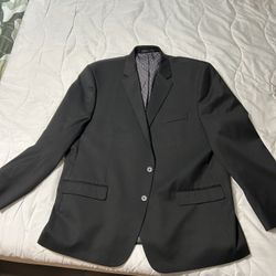 Men’s 50R Chaps Black Suit Jacket And Haggar Slacks