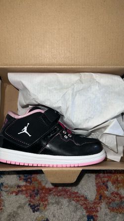 Ds Toddler Size 7C Jordan 1 Flight Low Black White Fusion Pink