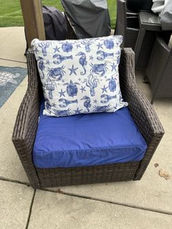 Two wicker lawn   Chairs. Excellent  condition