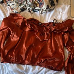Copper Color Off The Shoulder Top *NEVER WORN*