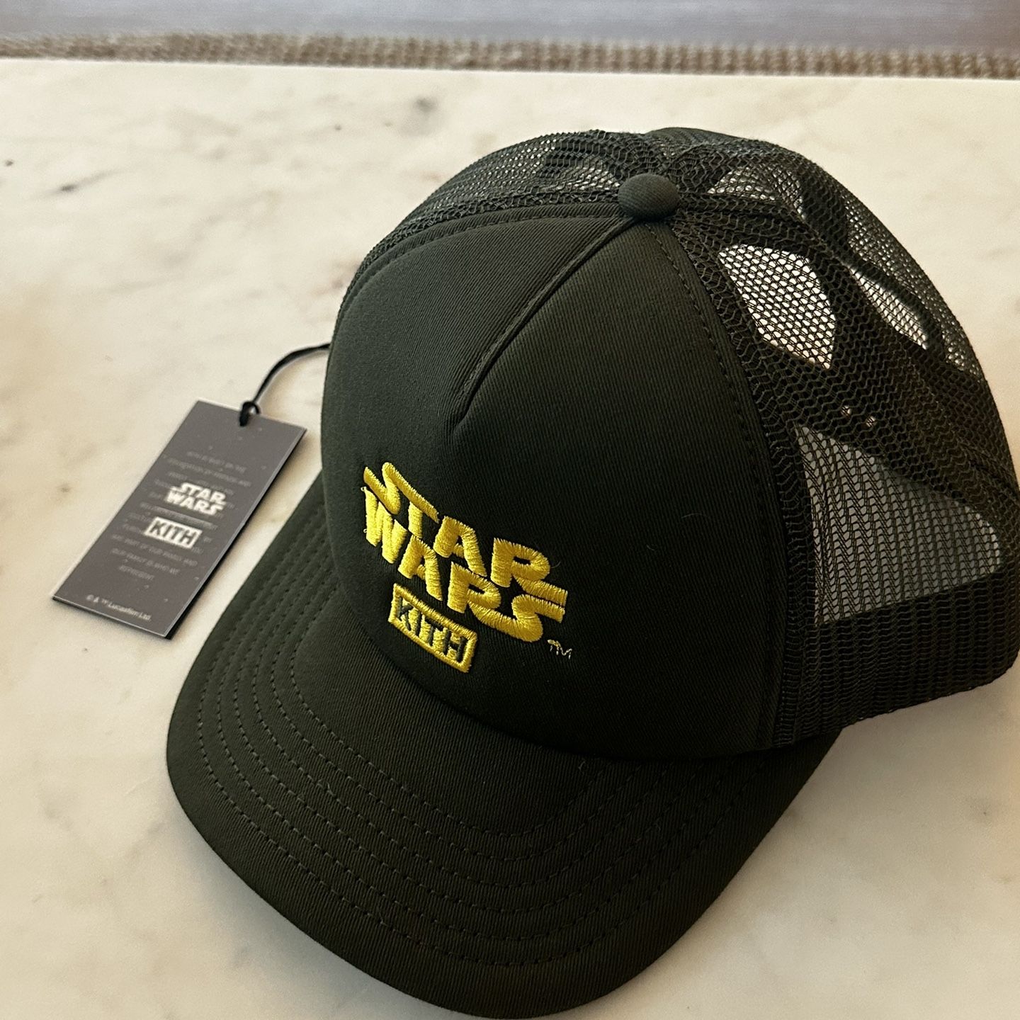 KITH STAR WARS COTTON TWILL FOAM TRUCKER HAT Green Yellow for Sale