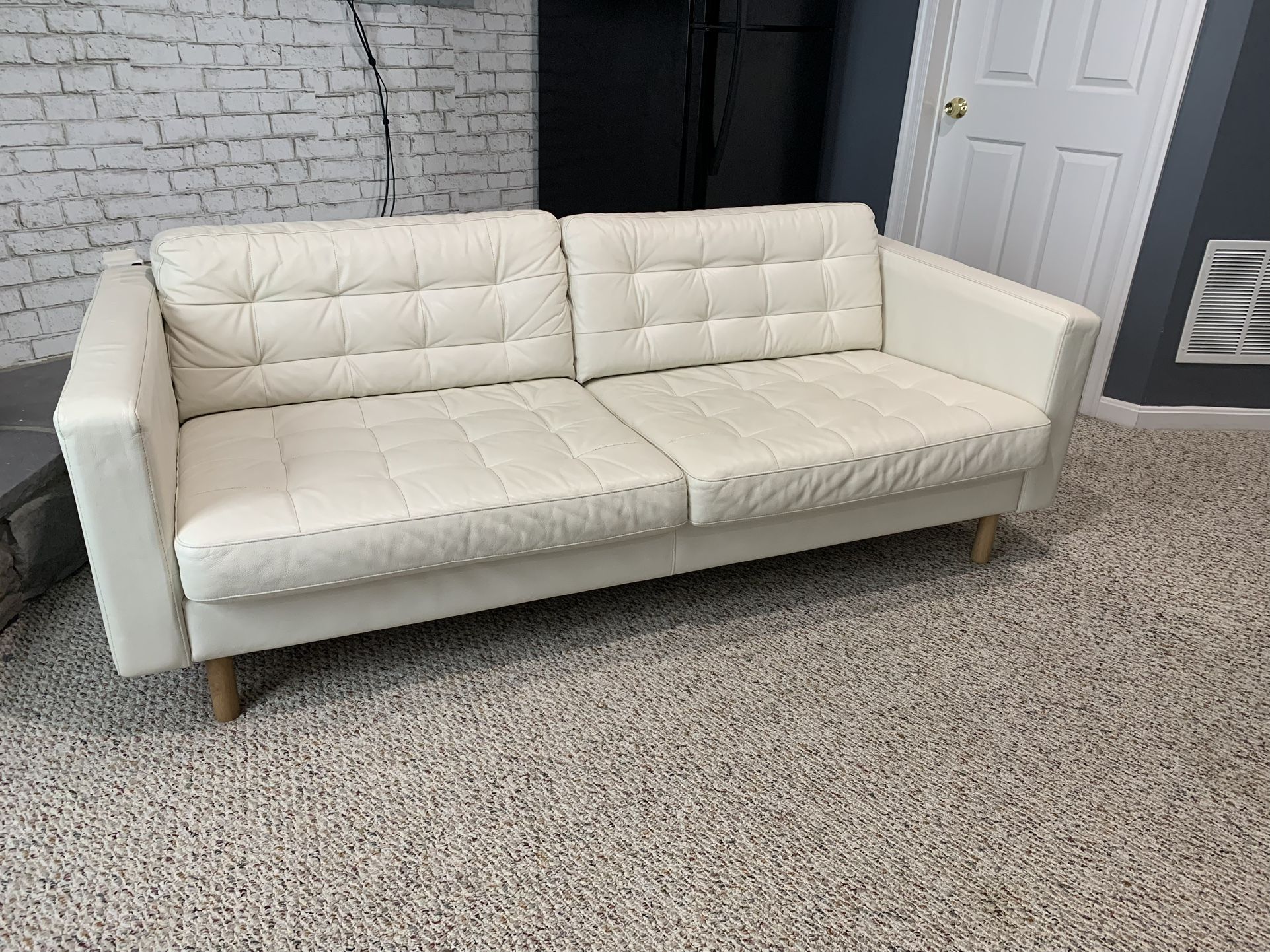 white leather ikea morabo sofa - Can Deliver