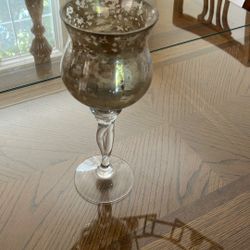 Fluted  glass candle holder