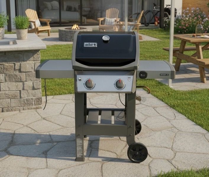 Delivery Available! Weber Spirit II E-210 Two Burner Gas Propane BBQ Grill! Works great! Brand new grates! Has to be lit using a stick lighter. Retail