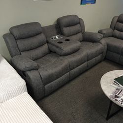 New Two-piece Gray Sofa And Loveseat Including Free Delivery