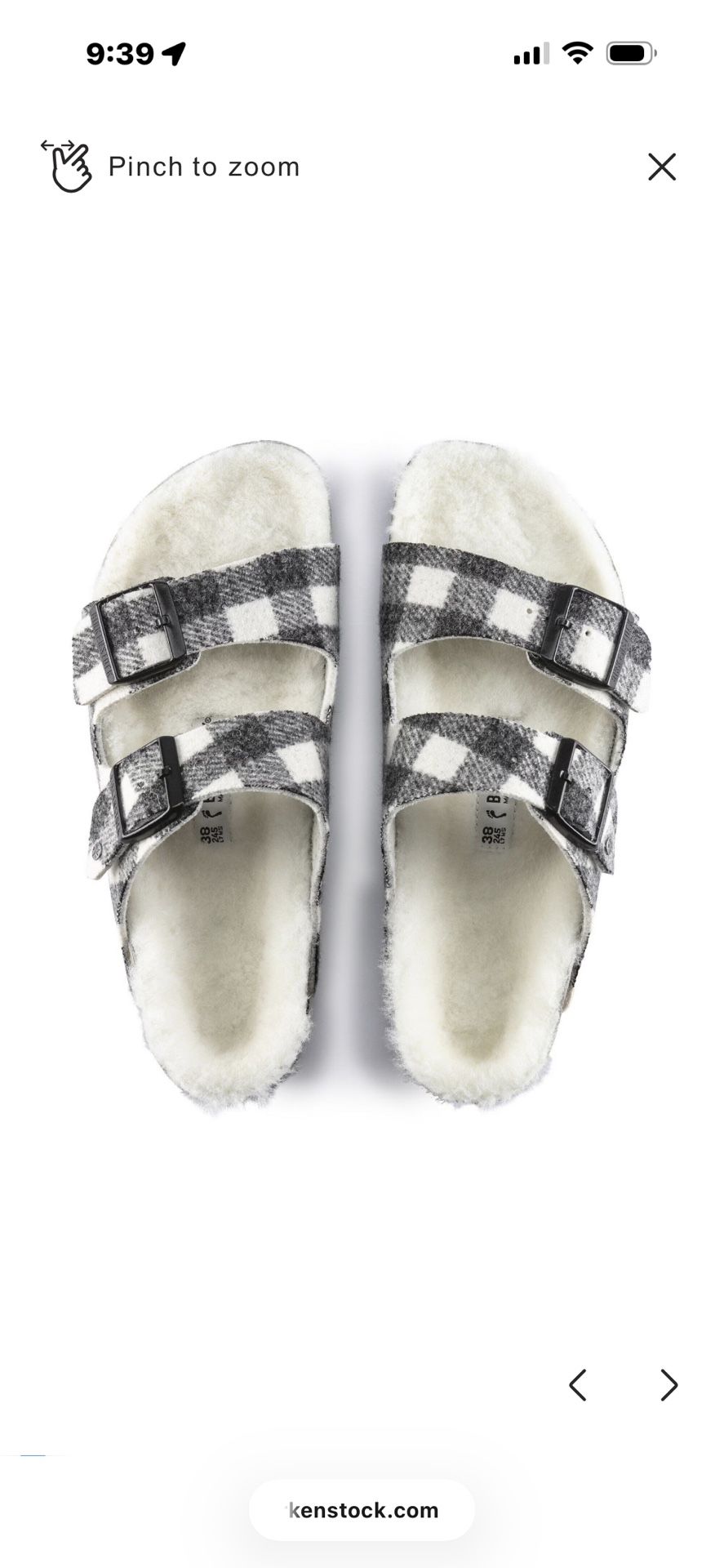 Birkenstock Arizona Shearling size 9