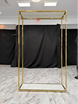 Polished Gold & Marble Garment Racks