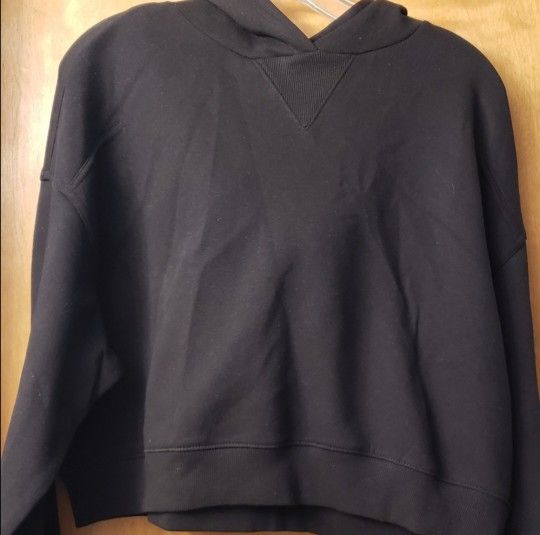 Womens Black Crop Hoodie Size L