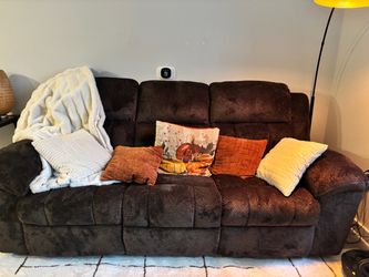 Brand New with Tags Reclining Sofa Chocolate Chenille Ashley