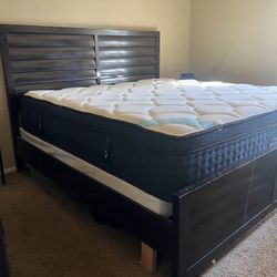 Full Bedroom Set - Bed Frame + Dresser w/ Mirror