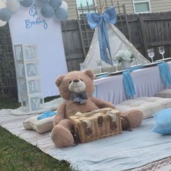 Baby Boy Bliss in Blue Picnic (Up to 6 Guests) 💙🧸 Luxury Setup