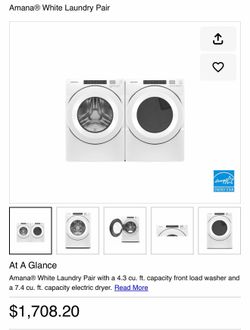 Amana White Laundry Pair