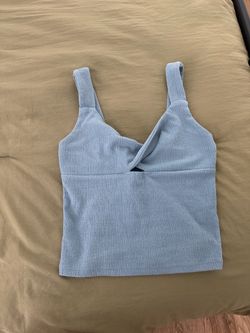 O’Neill Size Small Light Blue Ribbed Crop Tank Top