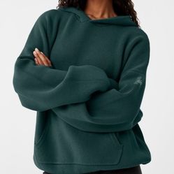 Alo Scholar Hooded Sweater Midnight Green Women's Size Medium NWT 