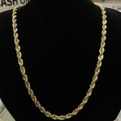 $6350 Solid Yellow Gold Rope Chain