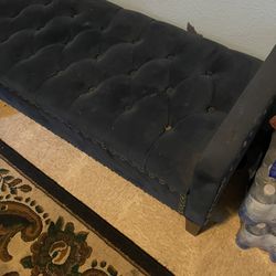 Blue Suede Ottoman $200 Cash Only You Pick Up 