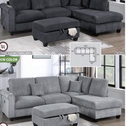 Sectional with ottoman set