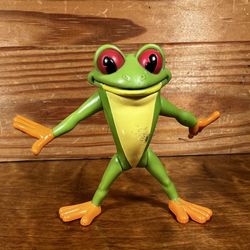 2004 RFC Rainforest Cafe 3.5" Cha' Cha' The Green Tree Frog Jointed PVC Figure