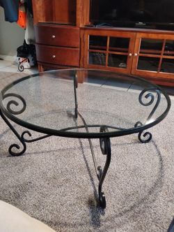 Iron Glass Coffee Table 
