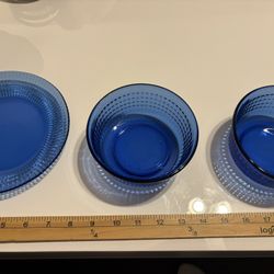 Mexican Cobolt Blue 2 Bowels And One Plate 