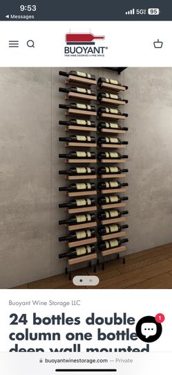Wine Rack, Cable / Wood, Black Hardware