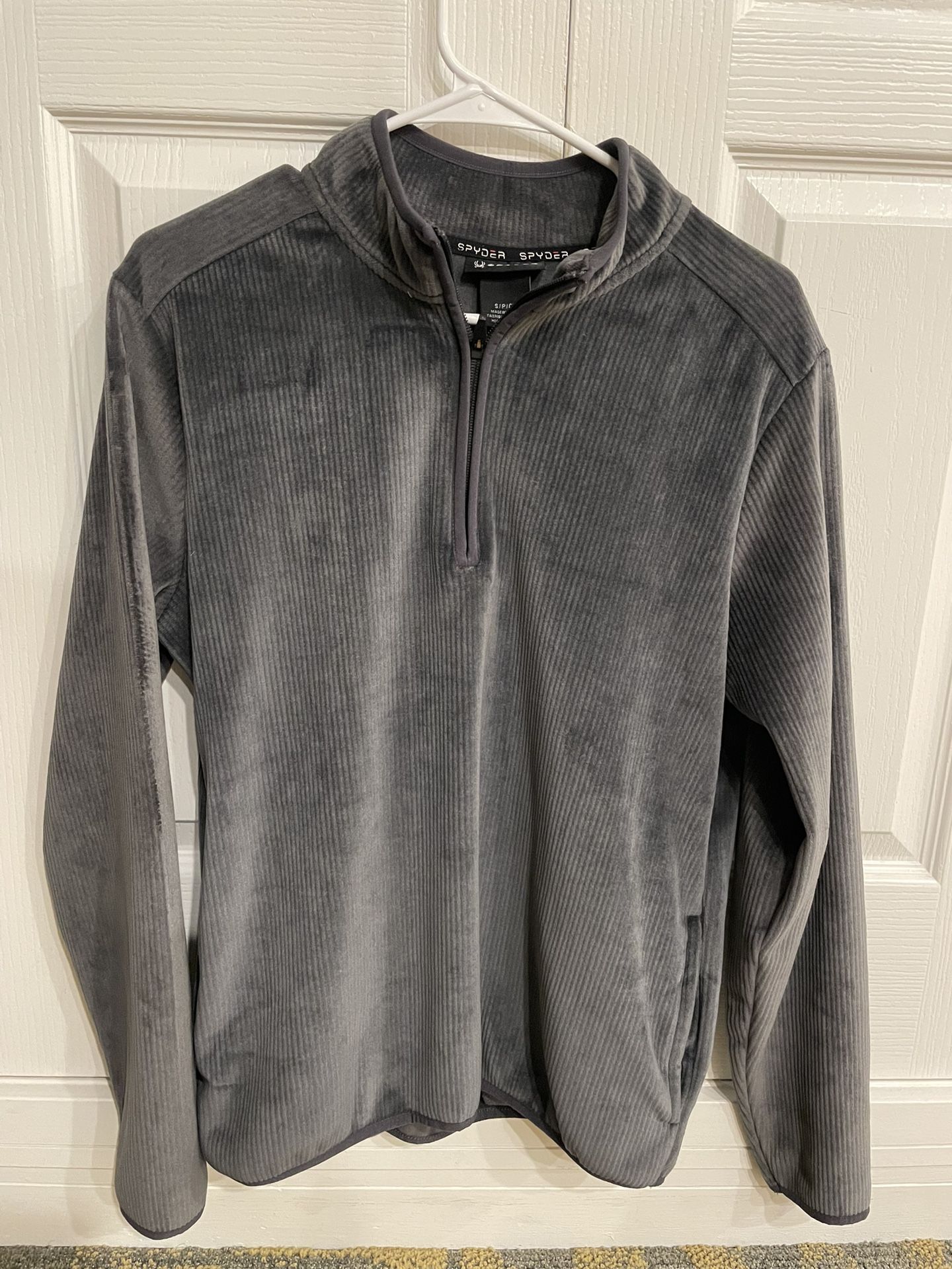 Spyder Velour Gray Pullover SMALL