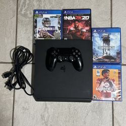 Sony PlayStation 4 Slim 1TB Console-Black With Controller 4 Games 