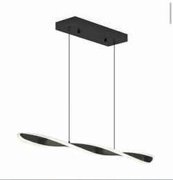 Artika Linear 30W Modern Black Integrated LED Hanging Pendant Light Fixture