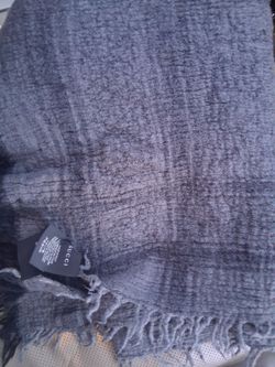 Gucci Gray Wool Scarf with Fringe