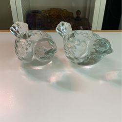 Indiana Glass Bird Votive Candle Holders Crystal Clear Dove Tealight Set of 2