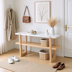 Ravenna Console Table Open Shelf, Natural 