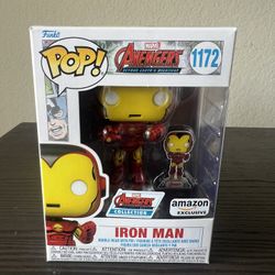 EXCLUSIVE 60th ANNIVERSARY Iron Man w/ PIN Funko Pop Marvel #1172 Stan Comics