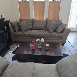 Beautiful Microfiber Olive Green Couches 