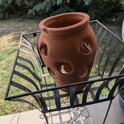 Vintage Hewells Pottery Terra Cotta Strawberry Planter 