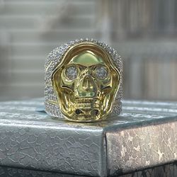 Sterling Silver Moissanite Skull Ring