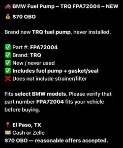 BMW fuel Pump - TRQ FPA72004-NEW