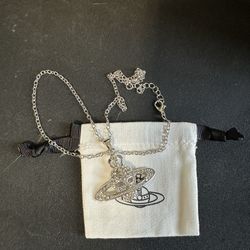 Vivienne Westwood Silver Skull Saturn Necklace