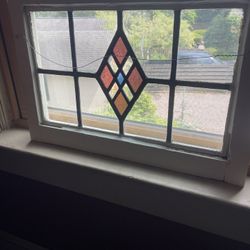 Antique Leaded/Stained Glass Window b