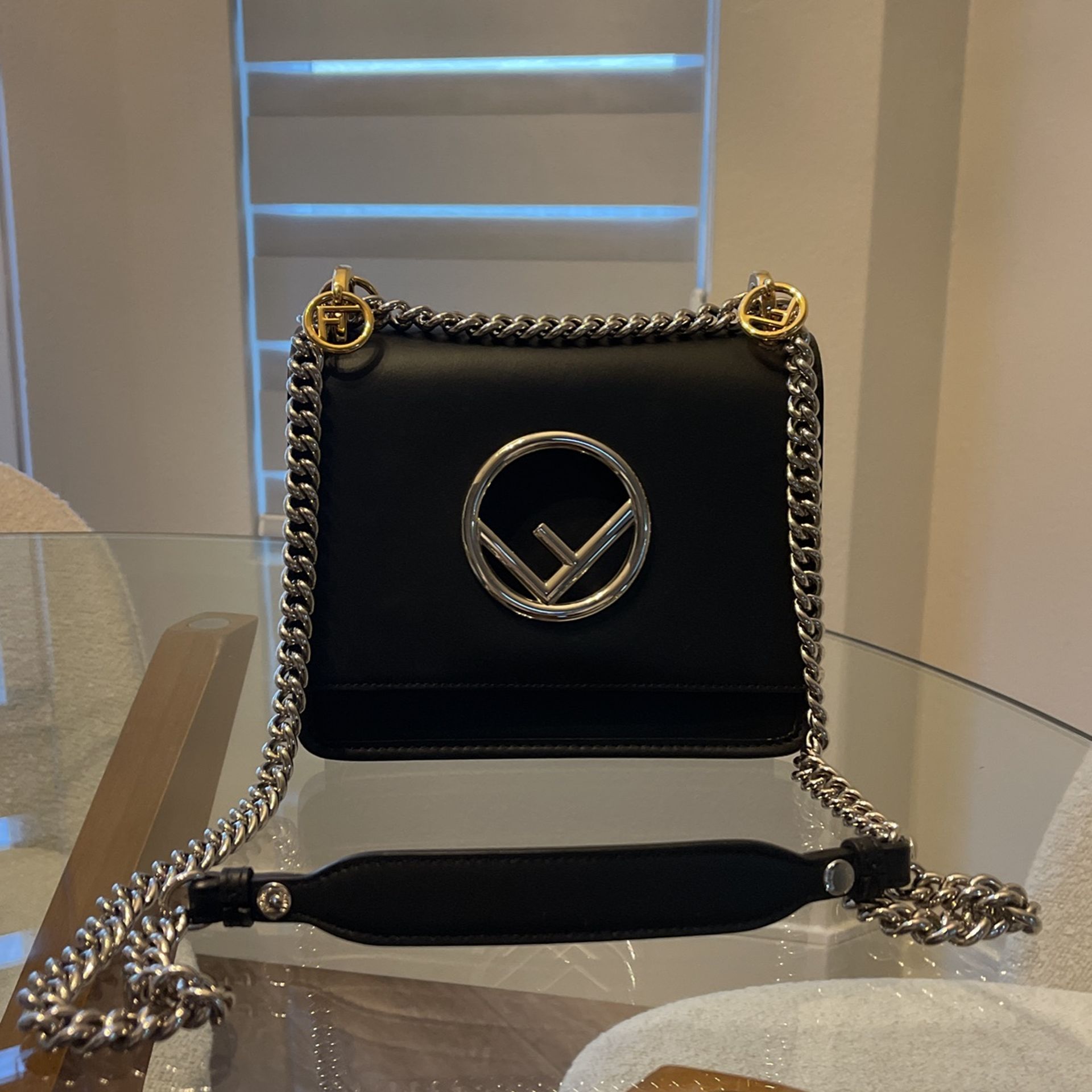 Fendi Kan Black Leather