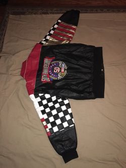 Racking Fans This 1998 50 Anniversary Authentic U.S.A. Made Racing Colors Black & White checker Flag , Red, Silver & Gold This Jacket is well ins