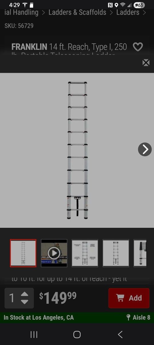 New 12 Foot Telescoping Ladder