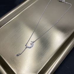 New Minimalist Moon Star Necklace