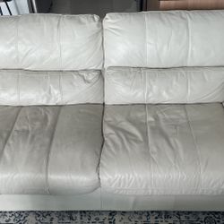 White Leather Couch 