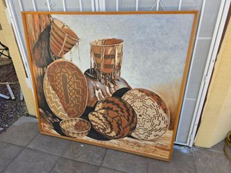 Framed Oil Painting: "Still Life with Shoshone Baskets"