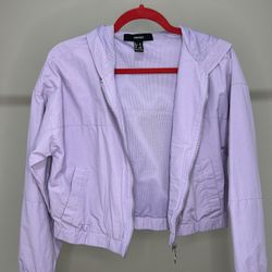 Pastel Purple Forever 21 Windbreaker Crop Jacket