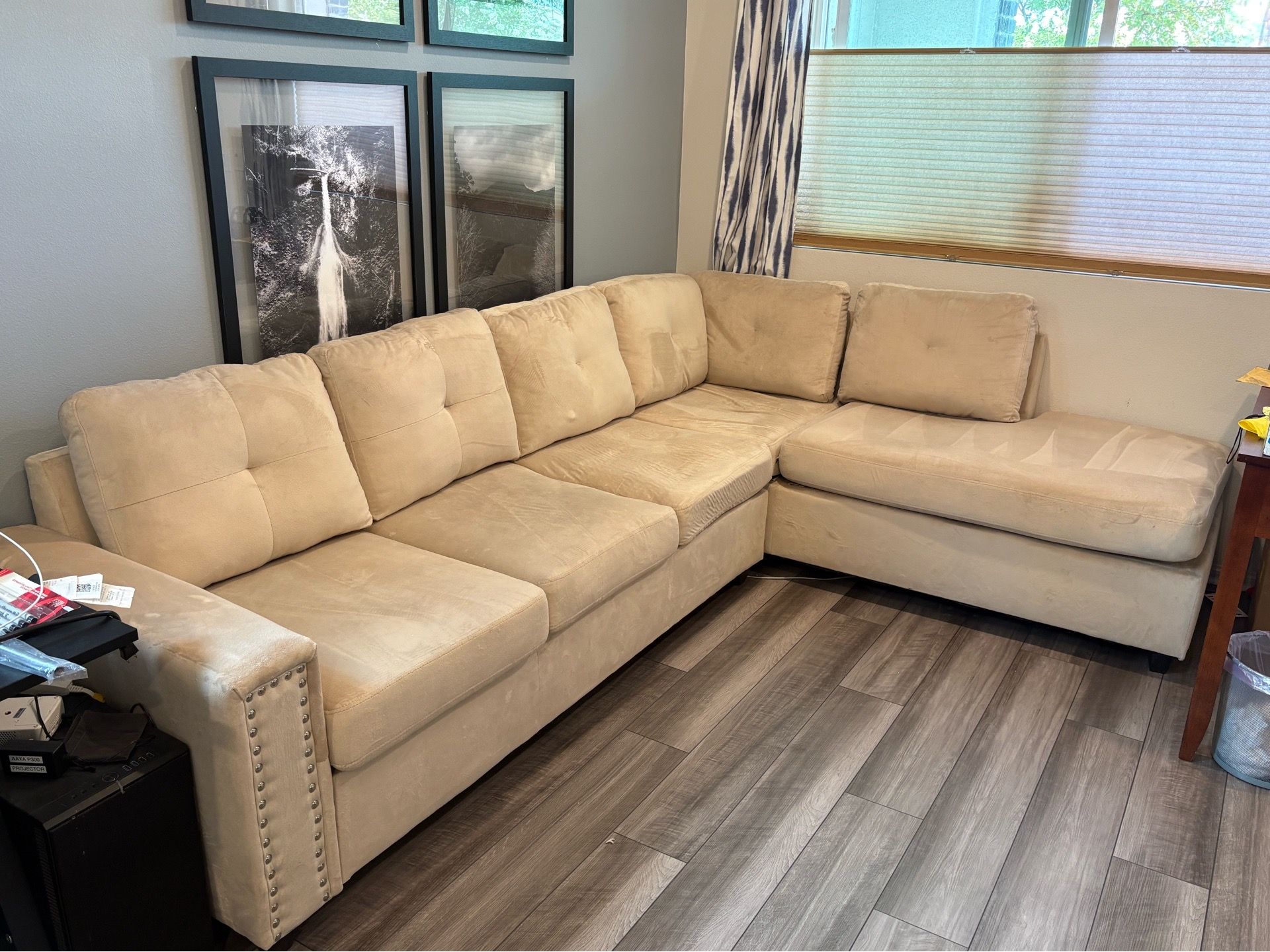 Tan/white couch